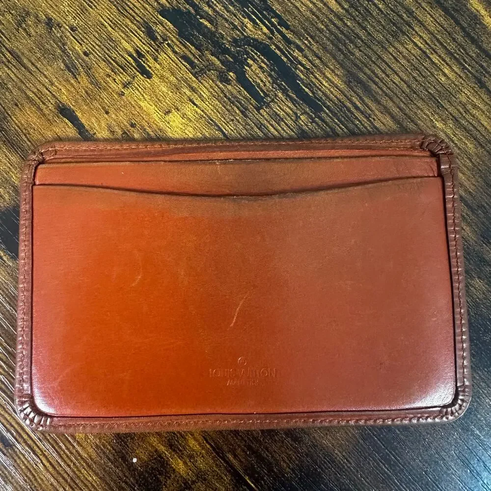 Louis Vuitton Vintage Brown Epi Leather‎ Slim Wallet Card Holder